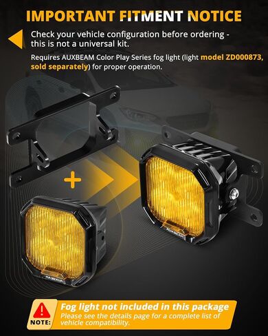 دعامات تثبيت مصابيح الضباب من سلسلة Auxbeam Color Play لسيارة Ford Honda Nissan Subaru Acura، مجموعة تركيب أضواء الطرق الوعرة، زوج، (المصابيح غير متضمنة) in Saudi Arabia