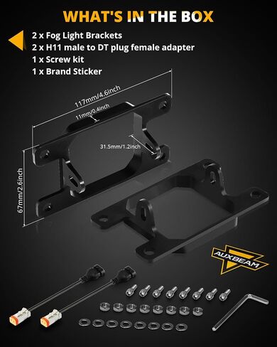 دعامات تثبيت مصابيح الضباب من سلسلة Auxbeam Color Play لسيارة Ford Honda Nissan Subaru Acura، مجموعة تركيب أضواء الطرق الوعرة، زوج، (المصابيح غير متضمنة) in Saudi Arabia