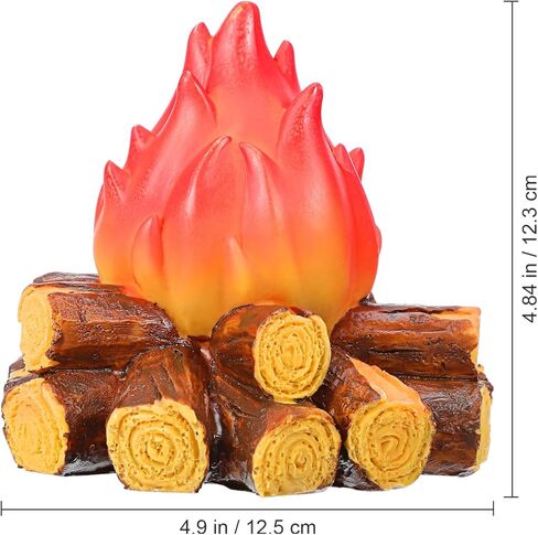 Cabilock Fake Campfire Night Light,Artificial Flame Light Fake Fire Pit 3D Campfire Lamp with Realistic Log Flameless Halloween Christmas Festival Party Decora for Bar Home Garden Yard in Kuwait