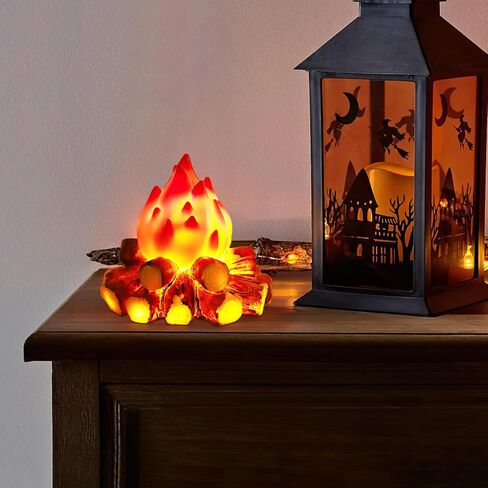Cabilock Fake Campfire Night Light,Artificial Flame Light Fake Fire Pit 3D Campfire Lamp with Realistic Log Flameless Halloween Christmas Festival Party Decora for Bar Home Garden Yard in Kuwait