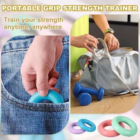 Grip Strength Trainer Rings, Portable Hand Grip Strengthener Finger Forearm Strengthener - Fitting for (Athletes/Rock Climbing/Workout/Fitness) in Saudi Arabia