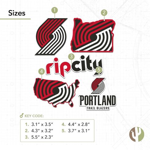 Desert Cactus Portland Trailblazers Sticker NBA Officially Licensed Sticker Vinyl Decal Laptop Water Bottle Car Scrapbook (Type 2-3) in Saudi Arabia