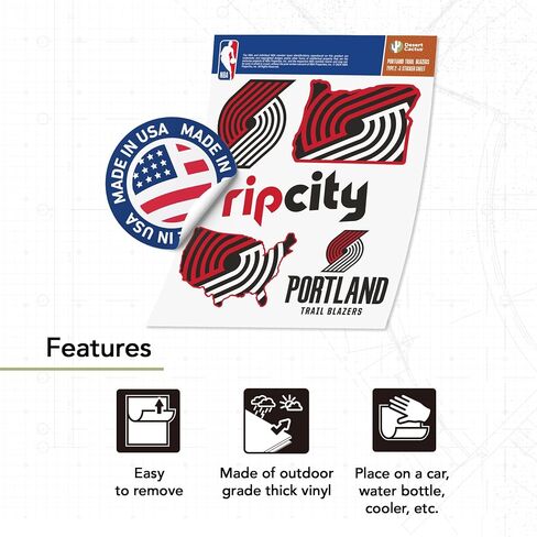 Desert Cactus Portland Trailblazers Sticker NBA Officially Licensed Sticker Vinyl Decal Laptop Water Bottle Car Scrapbook (Type 2-3) in Saudi Arabia