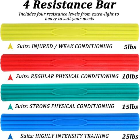 4PCS Flex Therapy Bars, Tennis Elbow Therapy Bar, Physical Resistance Bar for Golfers Elbow Tendinitis Wrist Forearms Pain Relieve, Twist Bars Hand Strengthening Devices to Improve Grip in Saudi Arabia