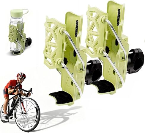 BODIMIA 2 PC Bicycle Water Bottle Holder for Handlebar & Frame,Ebike & Motorcycle Cup Holder with Automatic Clamping+Tool Bag(Black) in Saudi Arabia