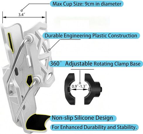 BODIMIA 2 PC Bicycle Water Bottle Holder for Handlebar & Frame,Ebike & Motorcycle Cup Holder with Automatic Clamping+Tool Bag(Black) in Saudi Arabia
