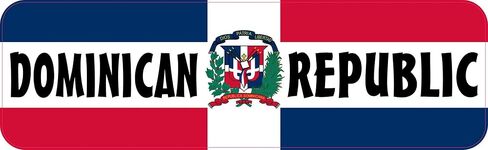 StickerTalk Labeled Dominican Republic Flag Vinyl Sticker, 10 inches by 3 inches in Saudi Arabia