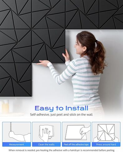 22 Pack Acoustic Panels, Sound Proof Foam Panels for Walls, Self-Adhesive High Density Soundproof Wall Panels, 12" X 12" X 0.4", Sound Absorbing Panels for Home, Studio, Office (Silver Gray) in Kuwait