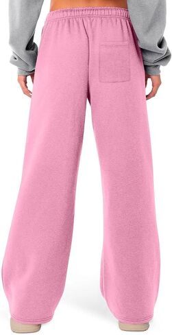 Wide Leg Sweatpants for Women Elastic Waistband Drawstring Pant Casual Classic Fit Comfy Trendy Trousers with Pockets in Saudi Arabia