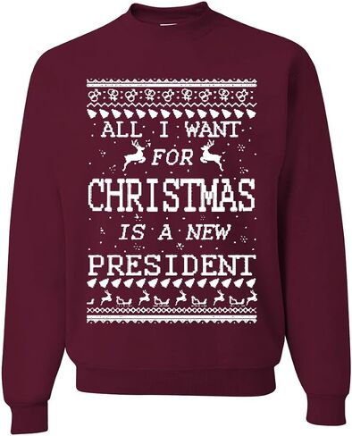 Wild Bobby كل ما أريده لعيد الميلاد هو سترة New President Ugly Christmas للجنسين ذات رقبة دائرية in Saudi Arabia