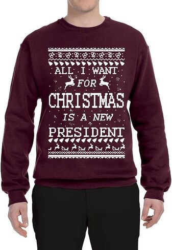 Wild Bobby كل ما أريده لعيد الميلاد هو سترة New President Ugly Christmas للجنسين ذات رقبة دائرية in Saudi Arabia