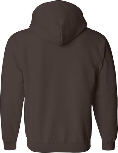 سويت شيرت بقلنسوة للرجال من Gildan طراز Fleece Zip Style G18600، لون الشوكولاتة الداكنة، مقاس متوسط in Saudi Arabia