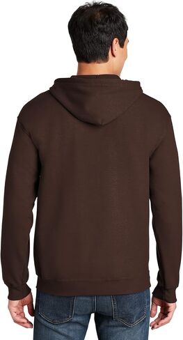 سويت شيرت بقلنسوة للرجال من Gildan طراز Fleece Zip Style G18600، لون الشوكولاتة الداكنة، مقاس متوسط in Saudi Arabia