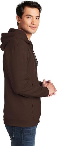 سويت شيرت بقلنسوة للرجال من Gildan طراز Fleece Zip Style G18600، لون الشوكولاتة الداكنة، مقاس متوسط in Saudi Arabia