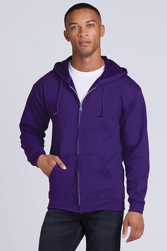 سويت شيرت بقلنسوة للرجال من Gildan طراز Fleece Zip Style G18600، لون الشوكولاتة الداكنة، مقاس متوسط in Saudi Arabia