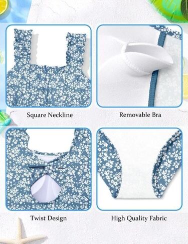 Girls Swimsuit One Piece Ruched Front Twist Back Solid Color Girls Bathing Suit Swimwear 9-16T in Kuwait