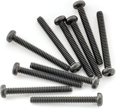 Musiclily Ultra UNC#6-32x1-1/4 Inch Stainless Steel Saddle Intonation Screws for USA Electric Guitar Bass Bridge, Black (Set of 10) in Saudi Arabia