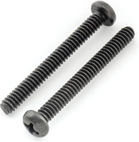 Musiclily Ultra UNC#6-32x1-1/4 Inch Stainless Steel Saddle Intonation Screws for USA Electric Guitar Bass Bridge, Black (Set of 10) in Saudi Arabia