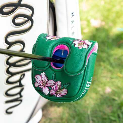 Golf Putter Covers DF3 Putter Headcover Azalea Embroidery Mallet Putter Covers with Magnetic Closure fit lab DF3 Putter, Green in Saudi Arabia