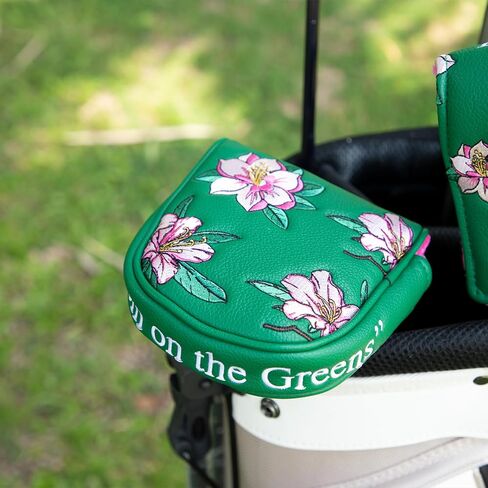 Golf Putter Covers DF3 Putter Headcover Azalea Embroidery Mallet Putter Covers with Magnetic Closure fit lab DF3 Putter, Green in Saudi Arabia