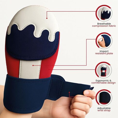 Baseball Sliding Mitt Guard Kit for Youth and Adult - Padded Protective Softball Sliding Glove Arm Sleeve Set – Includes Red + Blue Arm Guards – Hand Protection, Compression Sleeves, Accessories in Saudi Arabia