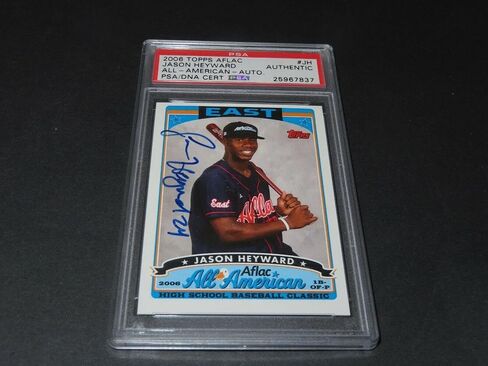 Jason Heyward Signed 2006 Topps Aflac Card #JH Autographed PSA/DNA COA 1A - Baseball Slabbed Autographed Cards in Saudi Arabia