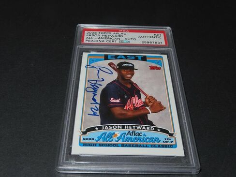 Jason Heyward Signed 2006 Topps Aflac Card #JH Autographed PSA/DNA COA 1A - Baseball Slabbed Autographed Cards in Saudi Arabia