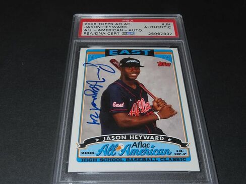 Jason Heyward Signed 2006 Topps Aflac Card #JH Autographed PSA/DNA COA 1A - Baseball Slabbed Autographed Cards in Saudi Arabia