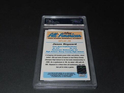 Jason Heyward Signed 2006 Topps Aflac Card #JH Autographed PSA/DNA COA 1A - Baseball Slabbed Autographed Cards in Saudi Arabia