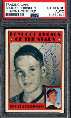 بروكس روبنسون PSA DNA Coa موقعة عام 1972 من Topps Boyhood Photos توقيعه - بطاقات البيسبول الموقعة in Saudi Arabia