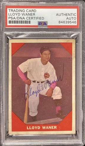 Lloyd Waner Signed 1960 Fleer #78 Baseball Card Cinci s HOF Autograph PSA/DNA - Baseball Slabbed Autographed Cards in Saudi Arabia
