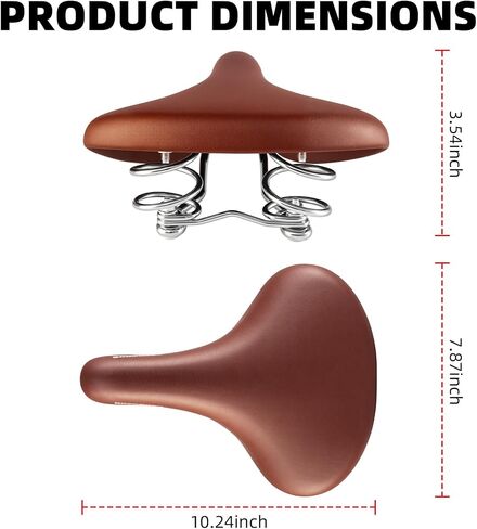 ROCKBROS Bike Seat for Men Women Wide Comfort Bike Seat Cushion Waterproof Soft Vintage Brown Bicycle Saddle Compatible with Retro Cruiser City Mountain Bikes in Saudi Arabia