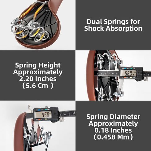 ROCKBROS Bike Seat for Men Women Wide Comfort Bike Seat Cushion Waterproof Soft Vintage Brown Bicycle Saddle Compatible with Retro Cruiser City Mountain Bikes in Saudi Arabia