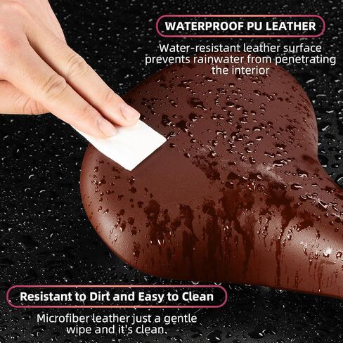 ROCKBROS Bike Seat for Men Women Wide Comfort Bike Seat Cushion Waterproof Soft Vintage Brown Bicycle Saddle Compatible with Retro Cruiser City Mountain Bikes in Saudi Arabia