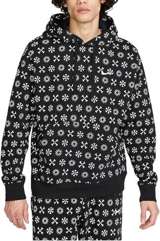 Nike Sportswear Club Fleece Men's Monogram Hoodie Pullover (US, Alpha, X-Large, Regular, Regular, Standard, Black/Multi-Color) in Saudi Arabia