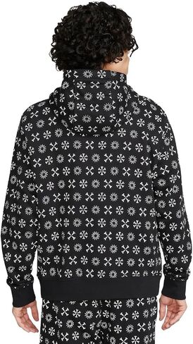 Nike Sportswear Club Fleece Men's Monogram Hoodie Pullover (US, Alpha, X-Large, Regular, Regular, Standard, Black/Multi-Color) in Saudi Arabia