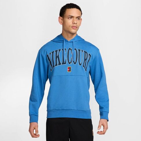 NikeCourt Heritage Men's Dri-FIT Fleece Tennis Hoodie (FQ2093-402, Star Blue/Armory Navy/Psychic Blue) in Saudi Arabia