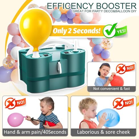 مضخة بالون كهربائية، مضخة هواء تيار متردد 3 في 1 110 فولت، نفخ سريع للبالونات اللاتكس 260Q أو الرقائق المعدنية، منفاخ ومفرغ متعدد الأغراض لعوامات حمام السباحة، ومراتب هوائية. in Kuwait