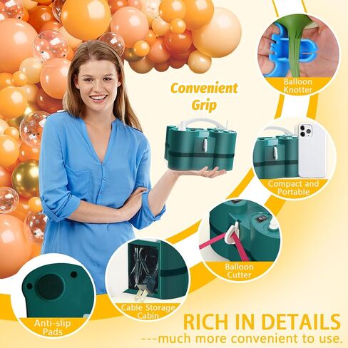 مضخة بالون كهربائية، مضخة هواء تيار متردد 3 في 1 110 فولت، نفخ سريع للبالونات اللاتكس 260Q أو الرقائق المعدنية، منفاخ ومفرغ متعدد الأغراض لعوامات حمام السباحة، ومراتب هوائية. in Kuwait