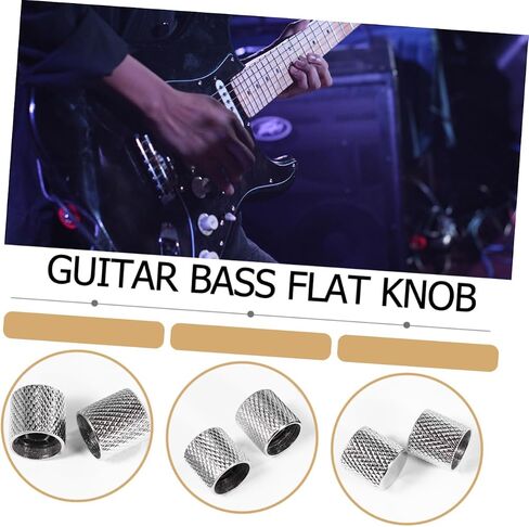6pcs Metal Guitar Flat Knob Bass Tone Knob Replacement Electric Guitar Accessory in Saudi Arabia