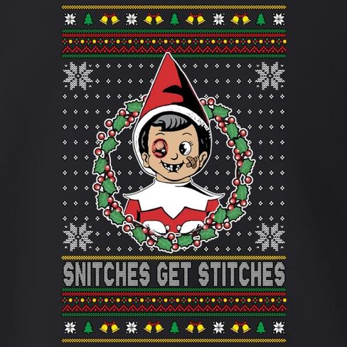سترة Snitches Get Stitches Ugly Christmas للجنسين، سترة برقبة دائرية لعيد الميلاد in Kuwait