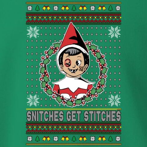 سترة Snitches Get Stitches Ugly Christmas للجنسين، سترة برقبة دائرية لعيد الميلاد in Kuwait