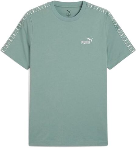 PUMA Mens Essentials Tape Crew Neck Short Sleeve Casual Tops Casual - Green in Saudi Arabia