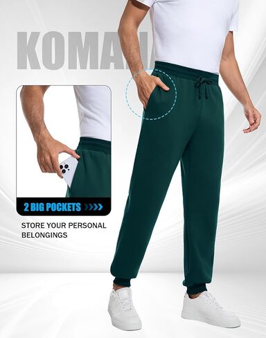 KOMANA Men's Sherpa Cotton Sweatpants Fleece Warm Winter Pants for Men in Saudi Arabia