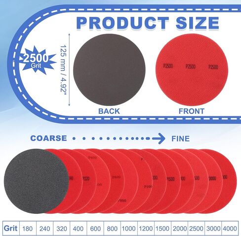 Bowling Ball Sanding Pads, Hook and Loop Sanding Sponge Discs - Fitting for (Bowling Ball Polisher - Orbital Sander - Resurfacing) Grit 2500 & 5 Inch & 3 Pack in Saudi Arabia