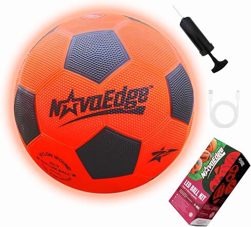 Glow in The Dark Sports Ball | USB-C Rechargeable LED Light-Up for Night, Regular Play by Day | Choose Football, Basketball or Soccer Ball | for Kids, Teens & Adults in Saudi Arabia
