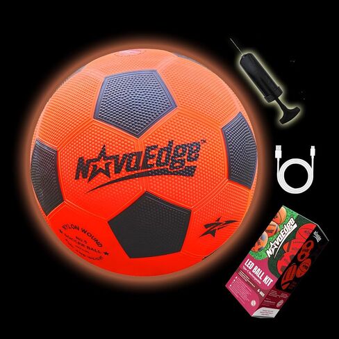 Glow in The Dark Sports Ball | USB-C Rechargeable LED Light-Up for Night, Regular Play by Day | Choose Football, Basketball or Soccer Ball | for Kids, Teens & Adults in Saudi Arabia