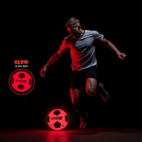 Glow in The Dark Sports Ball | USB-C Rechargeable LED Light-Up for Night, Regular Play by Day | Choose Football, Basketball or Soccer Ball | for Kids, Teens & Adults in Saudi Arabia