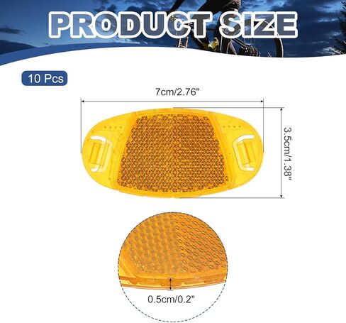 PATIKIL Bike Wheel Reflectors Plastic Oval Safety Bicycle Wheel Rim Reflective Warning Reflective for Mountain Bike Night Riding in Saudi Arabia