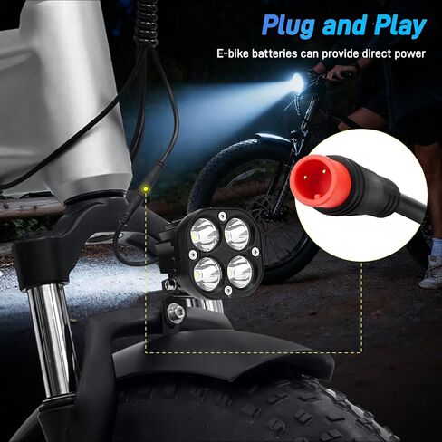 Jerbor Headlight for Lectric XP 1.0/2.0/3.0/XP Lite1.0/2.0/XP Trike1/2/XPedition 1.0/2.0/Xpress, 6000LM Bright Front Light, IP-67 Waterproof Head Light, Ebike Accessories for Lectric in Saudi Arabia